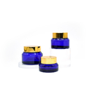Pot en verre de cosmétiques bleus de Hanya Glass Lotion Bottles 30g 50g