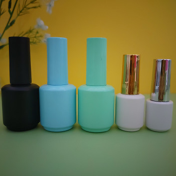 Gel UV en verre d'OEM 10ml 15ml Mini Nail Polish Bottles Cosmetics avec la brosse en stock